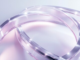 Abstract Swirling Silver and Purple Shapes on Light Background