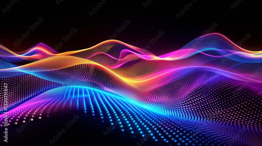 Aufkleber abstract glowing wave lines. abstract technology background with glowing network connections. modern