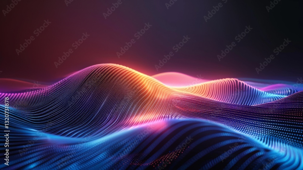 Poster abstract glowing wave lines. abstract technology background with glowing network connections. modern