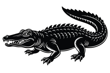 Obraz premium Crocodile and alligator silhouette