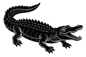 Naklejka premium silhouette of an American Alligator