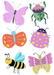 Set of insects 