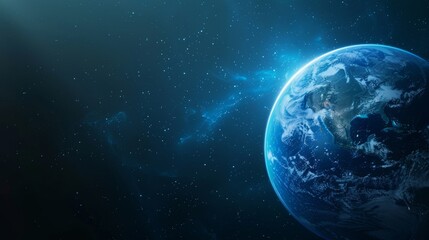 Obraz premium Abstract blue digital background with a global network and connectivity. Abstract technology. Abstract Network World. Glowing blue digital globe. Digital Earth. Global network. 