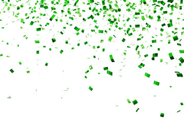 green confetti on transparent background