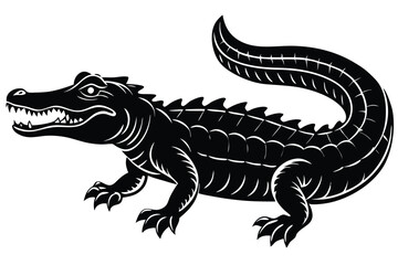 Fototapeta premium silhouette of an American Alligator