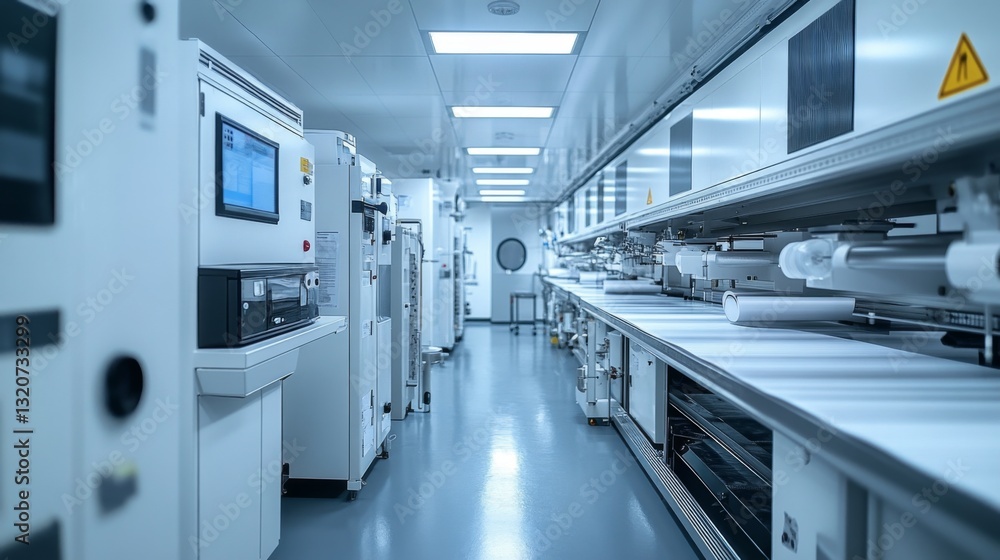 Fototapete advanced manufacturing facility features automated machines for steel and aluminum production. the e