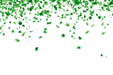 green confetti on transparent background