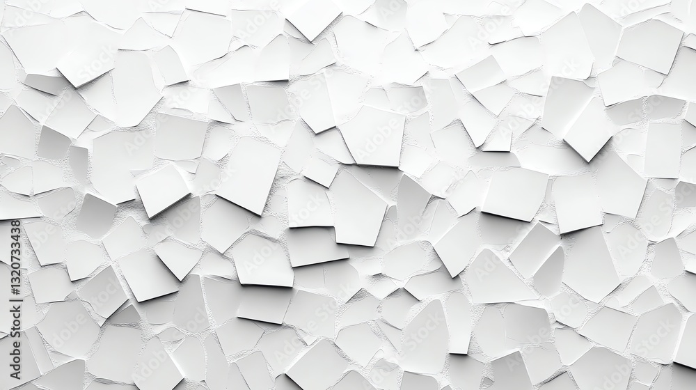 Poster abstract white paper pieces forming a minimalist background texture pattern