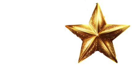 Golden Wicker Star Ornament  Elegant Decorative Holiday Home Accent on the white background