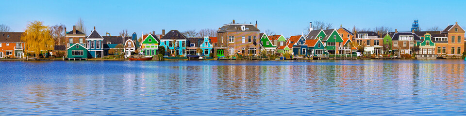 Fototapeta premium Panorama of old dutch houses, Holland