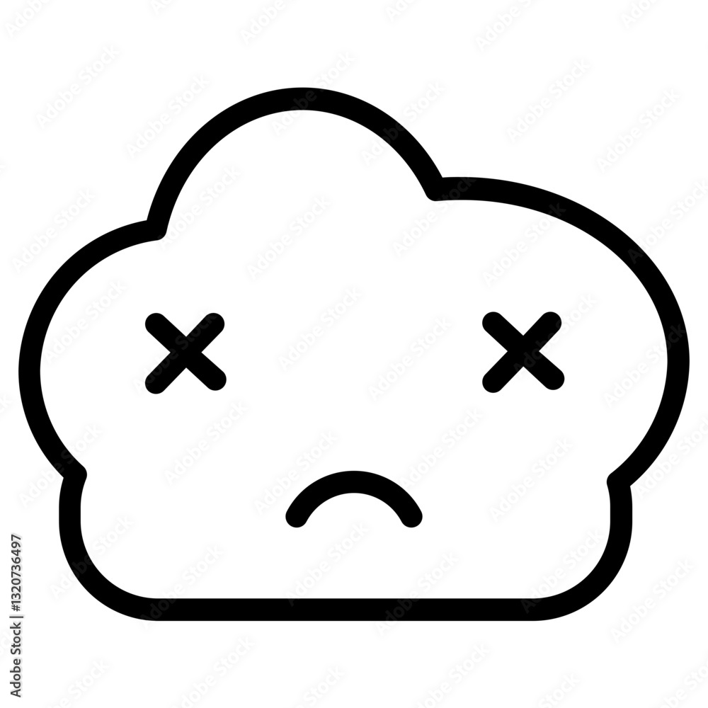 Poster alert computer error line icon