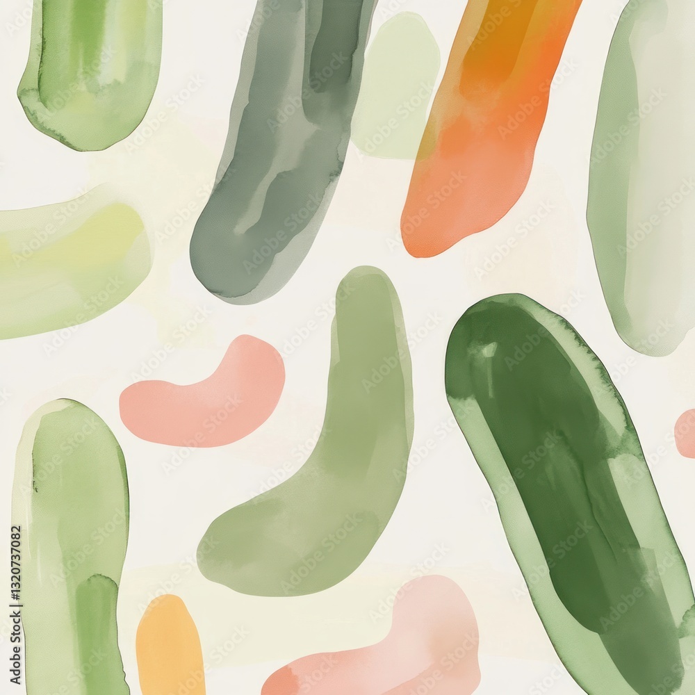 Aufkleber artistic watercolor shapes on light beige background for graphic design and digital paper