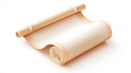 Antique Bamboo Scroll Illustration for Old Documents and Classic Style Design Elements Isolated