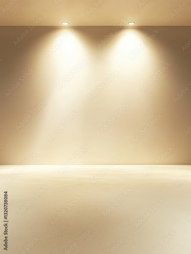 Poster minimalist room with illuminated ceiling and neutral tones modern and clean interior design perspect