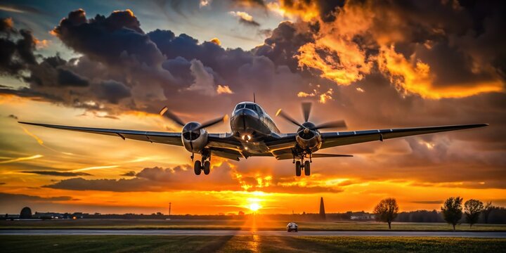 Berlin Airlift: Cold War Cargo Plane with Dramatic Bokeh Background
