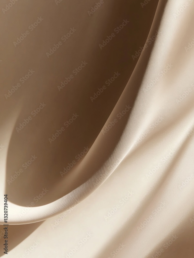 Aufkleber luxurious beige fabric draped elegantly with light and shadow enhancing texture for fashion design