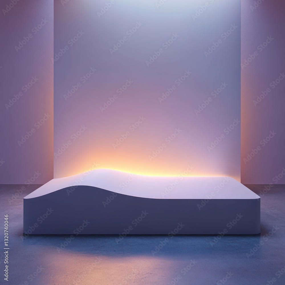 Leinwandbilder Minimalist Platform Illuminated by Soft Light in a Modern Studio Setting Artistic Backdrop Neutral