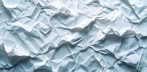 Fototapeta premium Crumpled White Paper Texture Background with Shadow and Light Detail