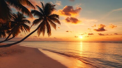 Tropical Sunset Beach Paradise - Golden Hour Photography
