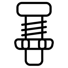 Bolt Pin Screw Line Icon
