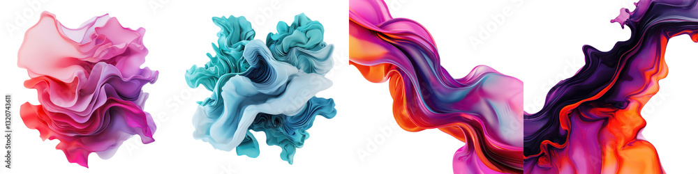 Poster mesmerizing and visually striking abstract fluid motions vibrant color gradients and captivating dig