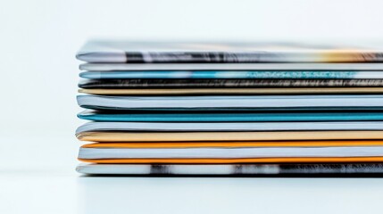 Neat stack of colorful brochures and booklets