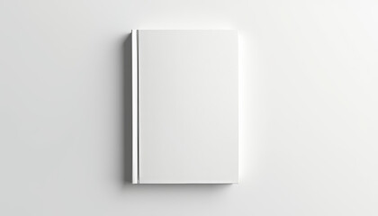 Blank book mockup on plain background, design versatility