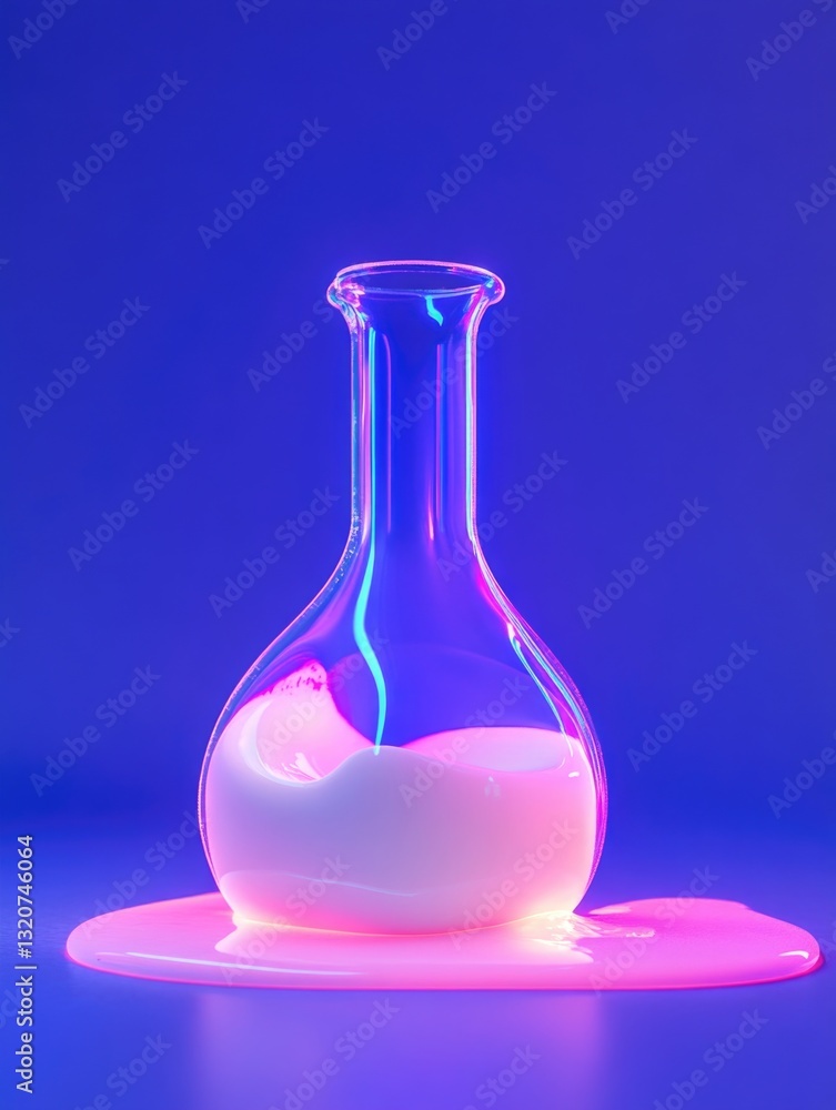 Poster a clear glass vase filled with a mysterious liquid, ideal for use in editorial or commercial context