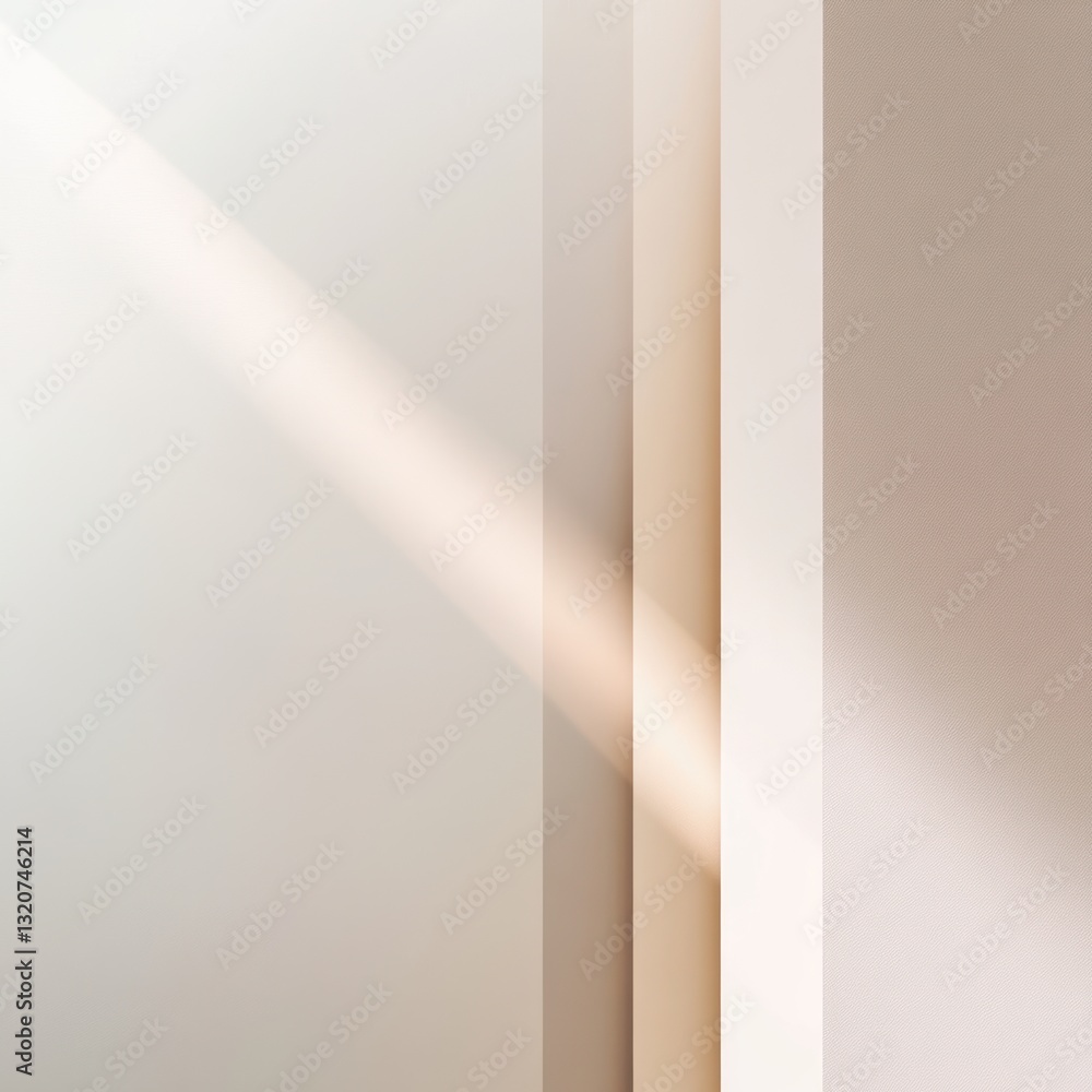 Poster muted palette artful composition highlighting vertical elements illuminated with warm ethereal light