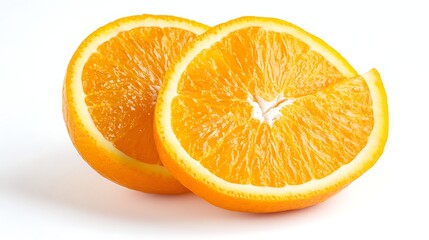 Fototapeta premium Freshly sliced oranges showcasing vibrant color and juicy texture.