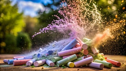 Colorful Chalk Sticks with Exploding Chalk Dust