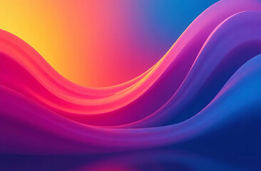 Modern gradient poster background. Minimalist cover template with vibrant perspective geometric prism shapes in motion. 