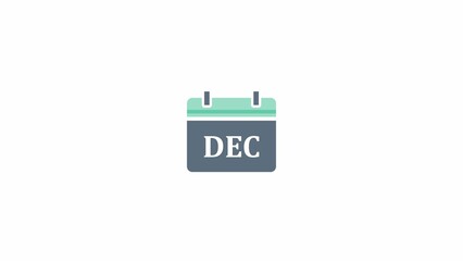 calendar - December icon illustration isolated vector design sign symbol 4k animated jpg