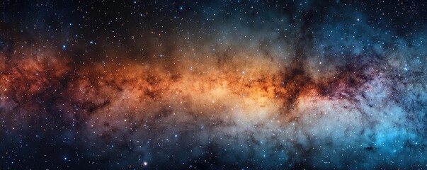 Dark sky idea. A breathtaking view of the galaxy showcasing vibrant colors and twinkling stars.