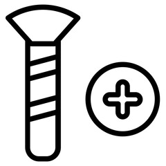 Scourer Screw Tool Line Icon