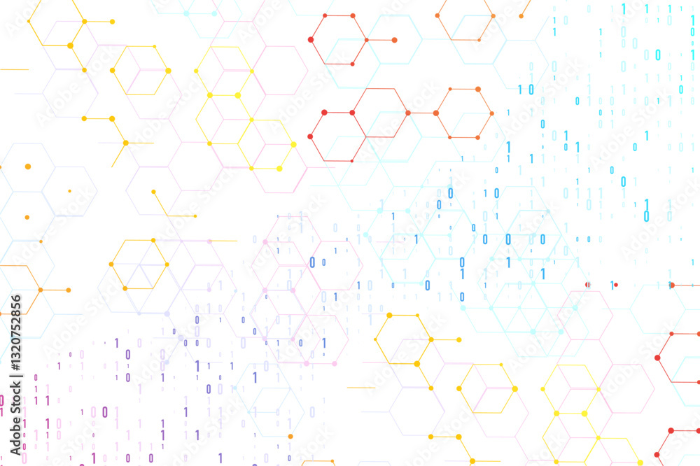 Poster abstract space polygonal illustration. big data code representation. graphic concept for your design