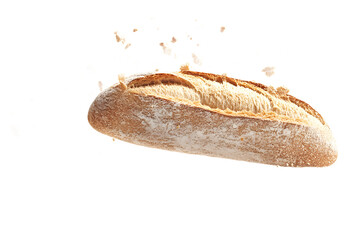 Crunchy Baguette with Falling Crumbs