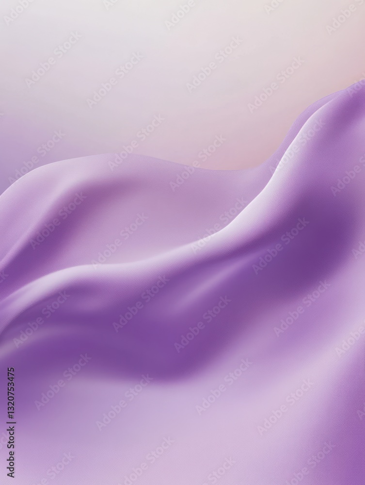 Poster soft lavender fabric creating a gentle curve and smooth texture evoking a sense of serenity and eleg