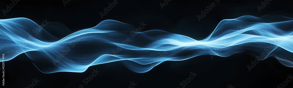 Leinwandbilder abstract blue wave design on a dark background creating a sense of motion.