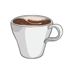 Coffee cup symbol with foam from cafe color vector