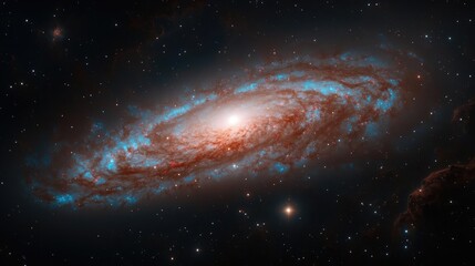 Obraz premium Dark sky idea. Stunning galaxy with swirling colors and star formations, a celestial beauty in the universe.