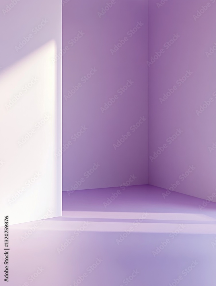 Aufkleber minimalistic room illuminated by a gentle stream of natural light creating soft shadows on the wall
