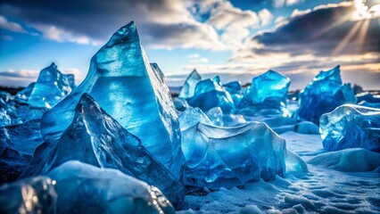 Blue Ice Sculptures: Winter Art & Decorative Designs