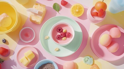 Colorful Spread of Superfoods, Fruits, Nuts, and Seeds &ndash; A Celebration of Healthy, Nutrient-Rich Eating