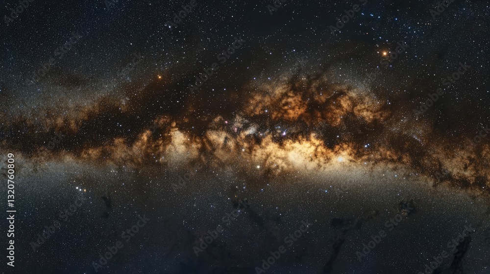 Poster dark sky concept. a stunning view of a galaxy filled with stars and cosmic clouds in deep space.