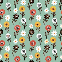 colorful pattern  of various flowers 