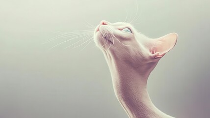 Cat, with elongated neck and fluid limbs, Daliesque inspiration, watercolor style