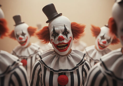 Un payaso vestido de prisionero. Un perdedor terrible.