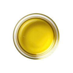 olive oil in clear glass bowl on transparent background