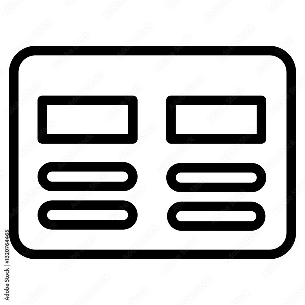 Poster blog header layout line icon